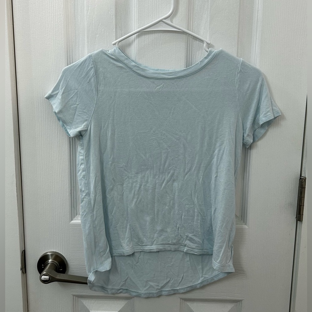 Copper Key Soft Sky Blue Short Sleeve Top
